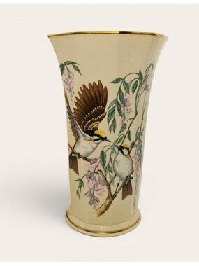 The Jefferson Vase By Lenox Presidential Garden Collection Bird & Wisteria Art,
